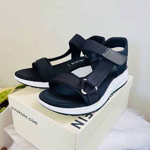 ANNE KLEIN Goldie Sport Sneaker Sandal, Comfort Cushioned, Black, Size 11, NWT - Picture 9 of 16